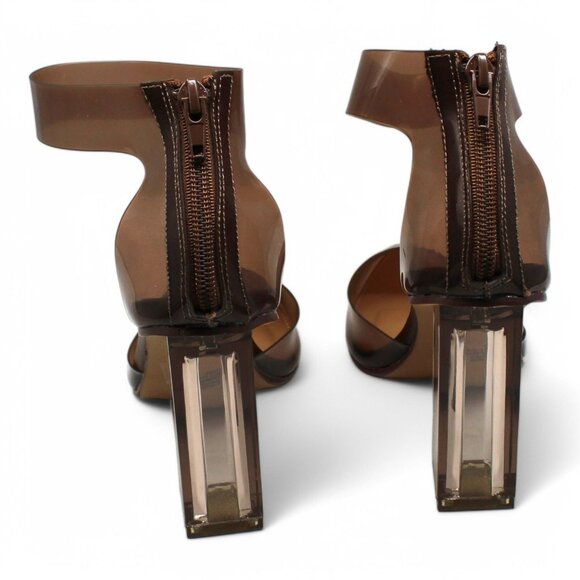 Wild Pair Womens Mocha Brown Translucent Ankle Strap Padded Dellie Pointed Toe B - Picture 7 of 7